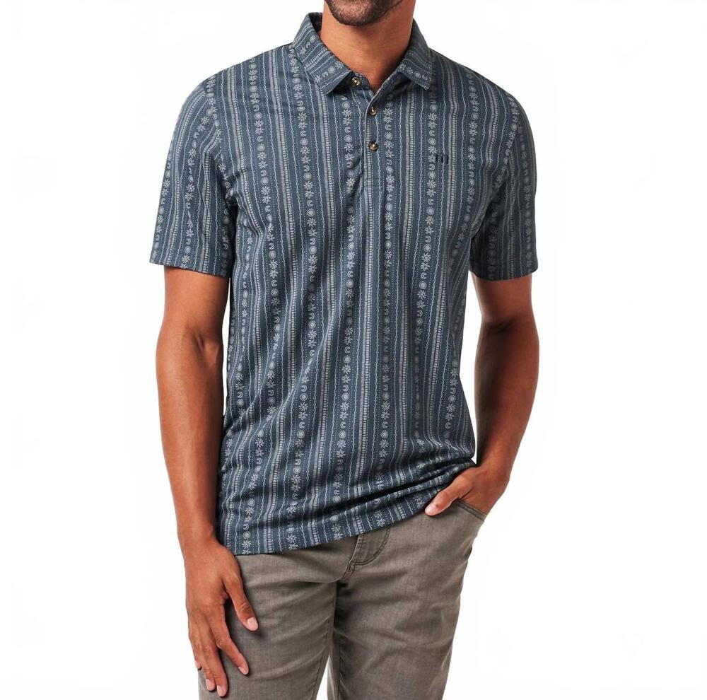 NEW TRAVISMATHEW local treasure polo in mood indigo/vintage